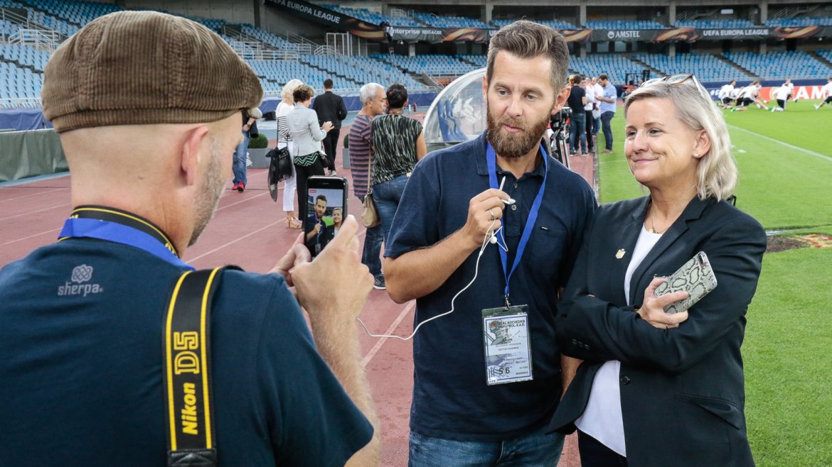 Petter Rasmus i Adressa intervjuer Tove Moe Dyrhaug.