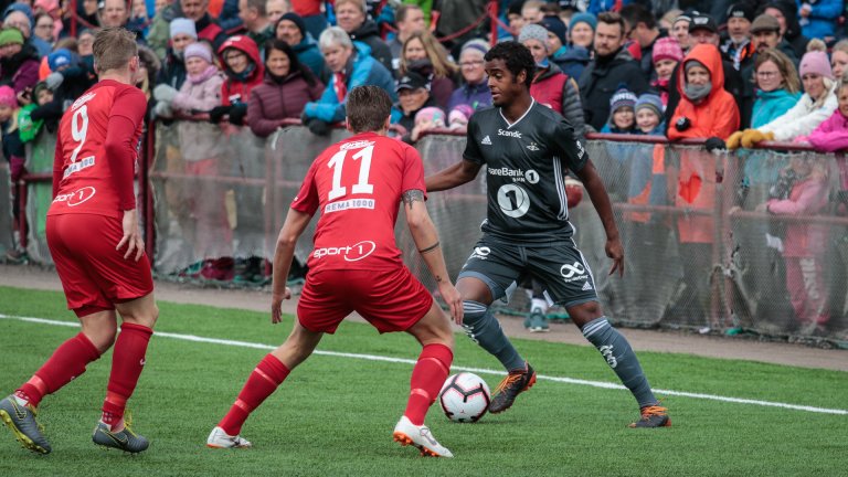 Emil Konradsen Ceide gjorde en god kamp på venstresiden og hadde også målgivende pasning.